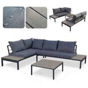 NAROŻNIK OGRODOWY MAS-XL-03 MEBLE OGRODOWE ZESTAW MEBLI OGRODOWYCH SZARY